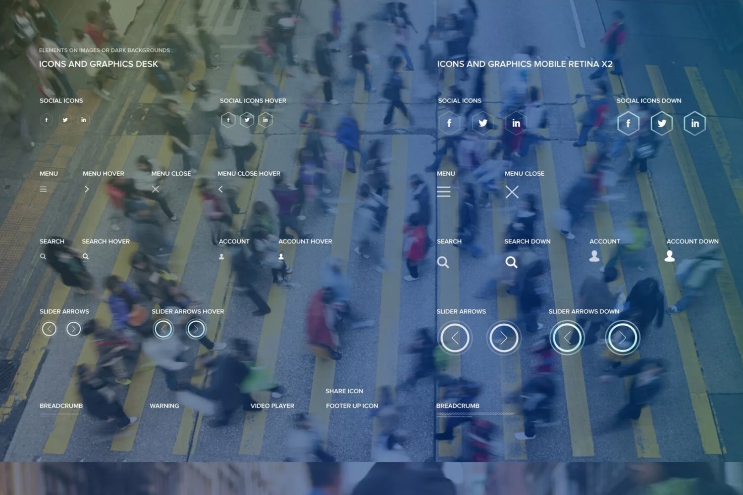 NTT — icon and interface component specifications for desktop and retina mobile
