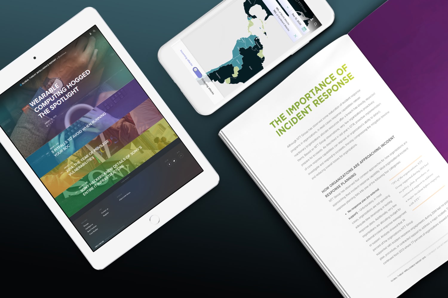 NTT — the threat intelligence platform on tablet and mobile alongside the printed Global Threat Intelligence Report