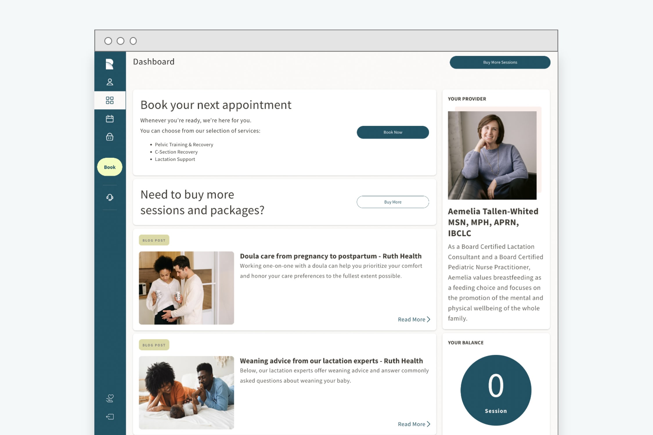 Ruth Health — booking & account creation